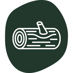 Symbol eines Baumstamms mit einem kurzen Ast und steht für Holz.