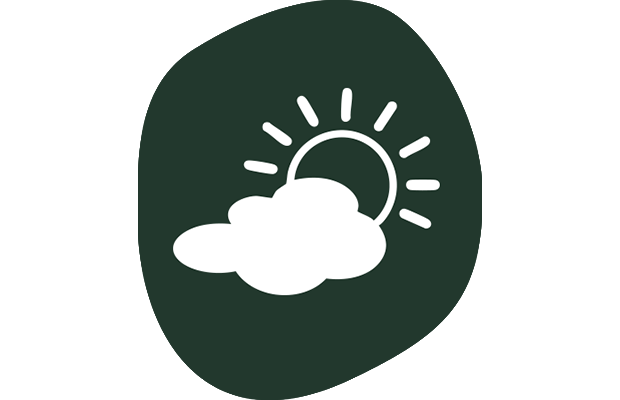 Symbol einer Sonne die sich hinter einer Wolke versteckt.