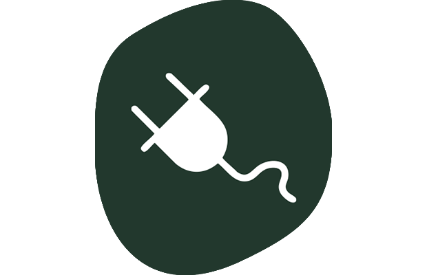 Symbol eines elektrischen Steckers mit Kabel