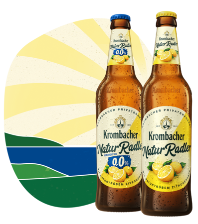 Abbildung Krombacher Naturradler und Naturradler o,0%.
