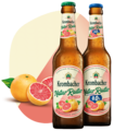 Abbildung 0,33l Flaschen Krombacher Naturradler Grapefruit und Naturradler Grapefruit o,0%.