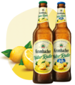 Abbildung 0,5l Flaschen Krombacher Naturradler und Naturradler o,0%.