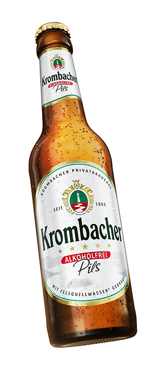Krombacher Alkoholfrei Pils in der Glasflasche.