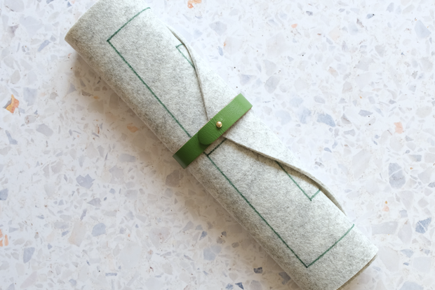 Ein fertig eingerolltes Mühlenspiel.