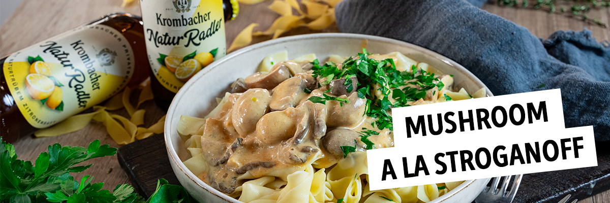 Die fertigen Mushrooms a la Stroganoff.