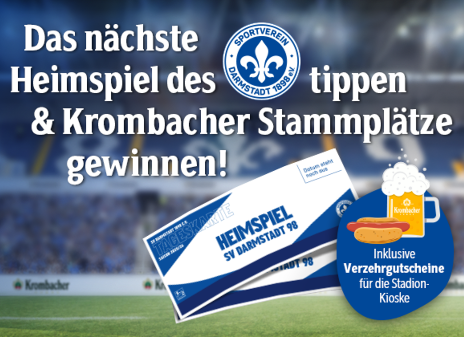 Ticketverlosung Krombacher Stammplätze SV Darmstadt gegen Eintracht Braunschweig