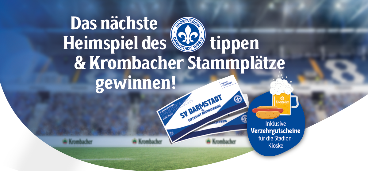 Ticketverlosung Krombacher Stammplätze SV Darmstadt gegen Eintracht Braunschweig