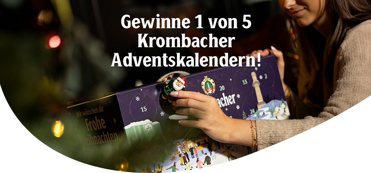 Werbebild für den Verkauf des Krombacher Adventskalenders