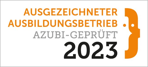Siegel: Ausgezeichneter Ausbildungsbetrieb 2023.