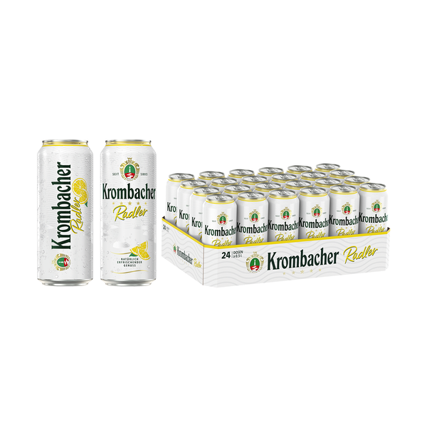 Krombacher Radler Dose auf 24er Tray.