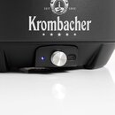 Drehknopf am Gehäuse des rauchfreien Grills von Krombacher.