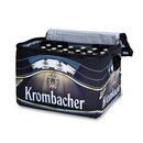 Krombacher Bierkastenkühltasche mit geöffnetem Deckel, gefüllt mit Bierflaschen