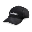 Schwarze Baseballkappe mit weißem Krombacher Schriftzug.