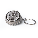 Schlüsselanhänger in Krombacher Kronkorken Form aus Metall.